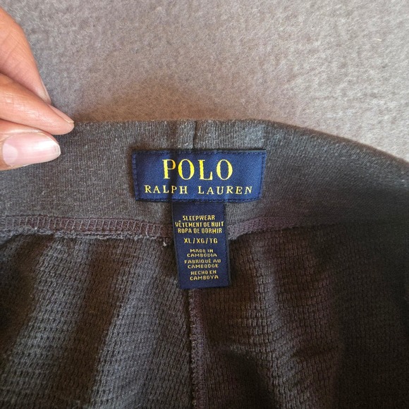 Polo Ralph Lauren Mens XL Grey Waffle Knit Sleepwear Lounge Pants Drawstring - Picture 7 of 16